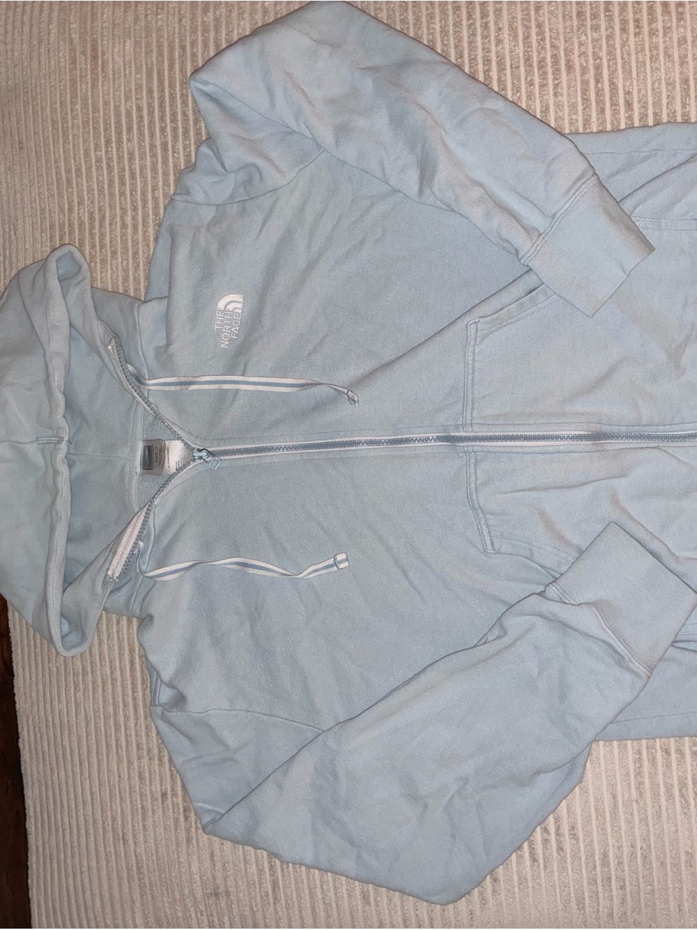 The North Face Light Blue Full-Zip Hoodie Jacket